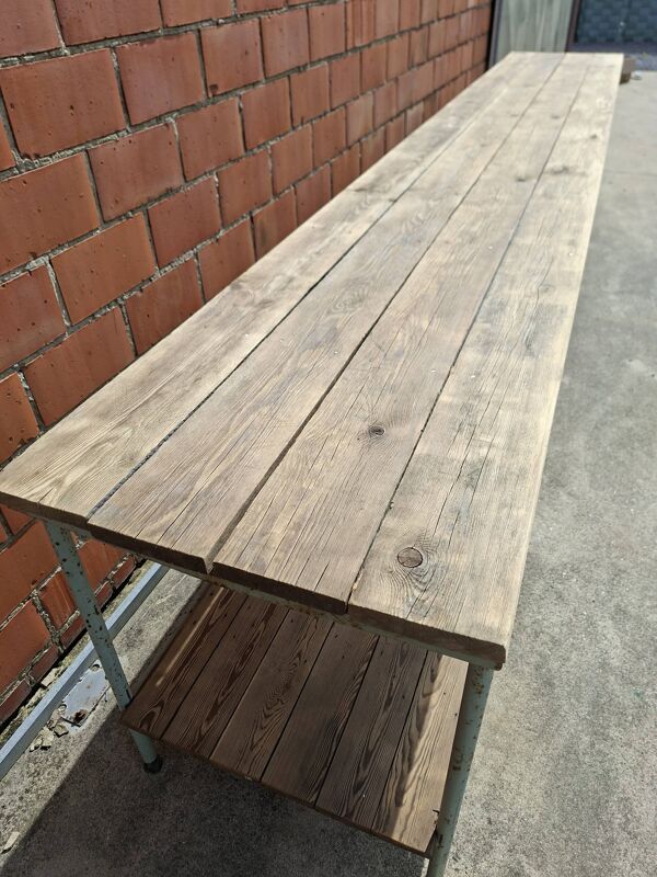 Grande table industrielle   établi   console   table d'atelier