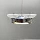Art Deco Chrome Chandelier with Glass Bowl Shades