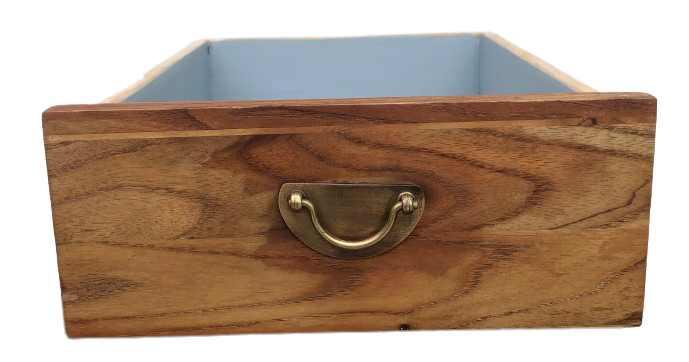 Wooden drawer brass handle