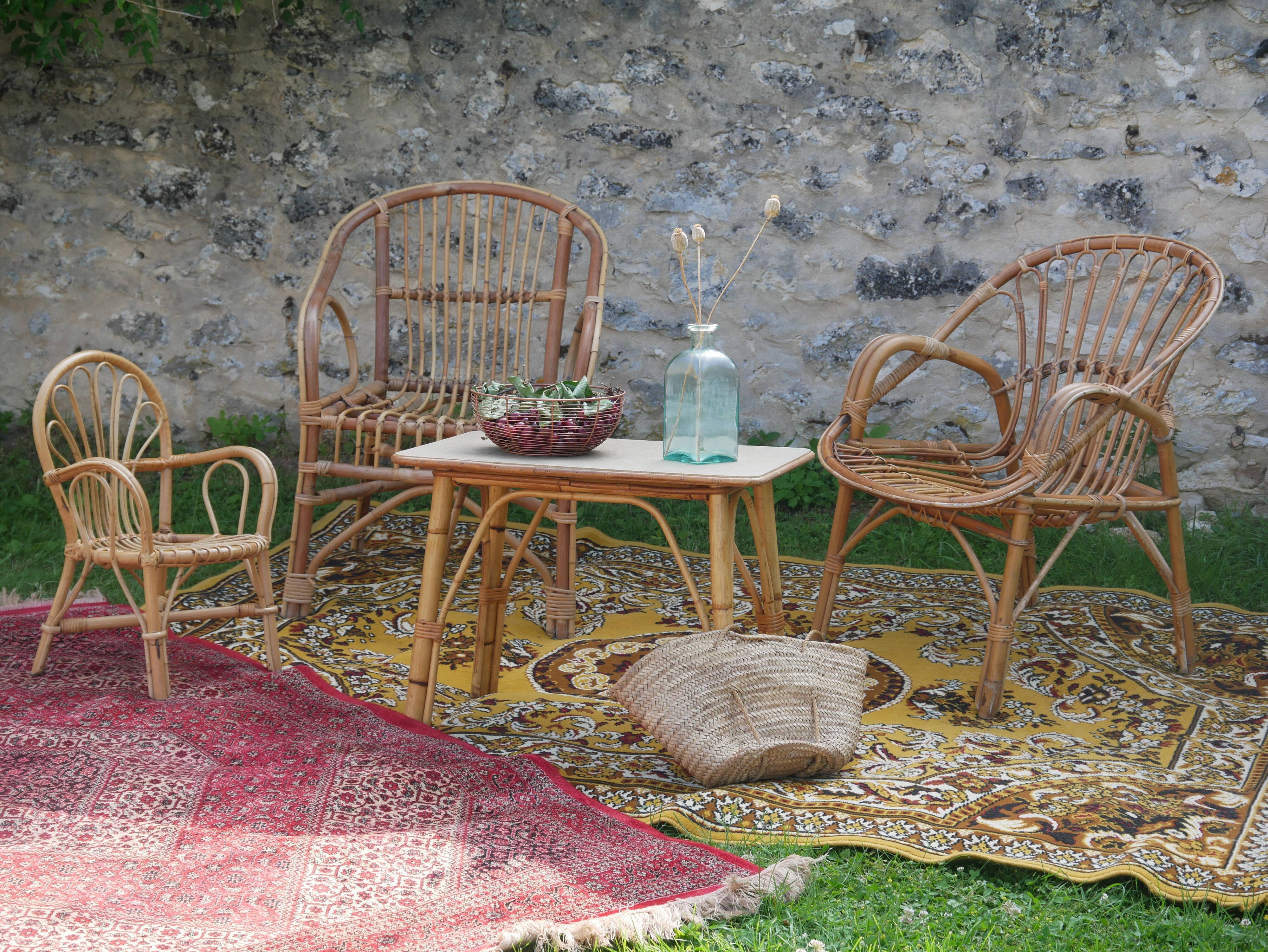 4-piece rattan lounge set