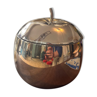 Seau à glaçon pomme en métal argenté