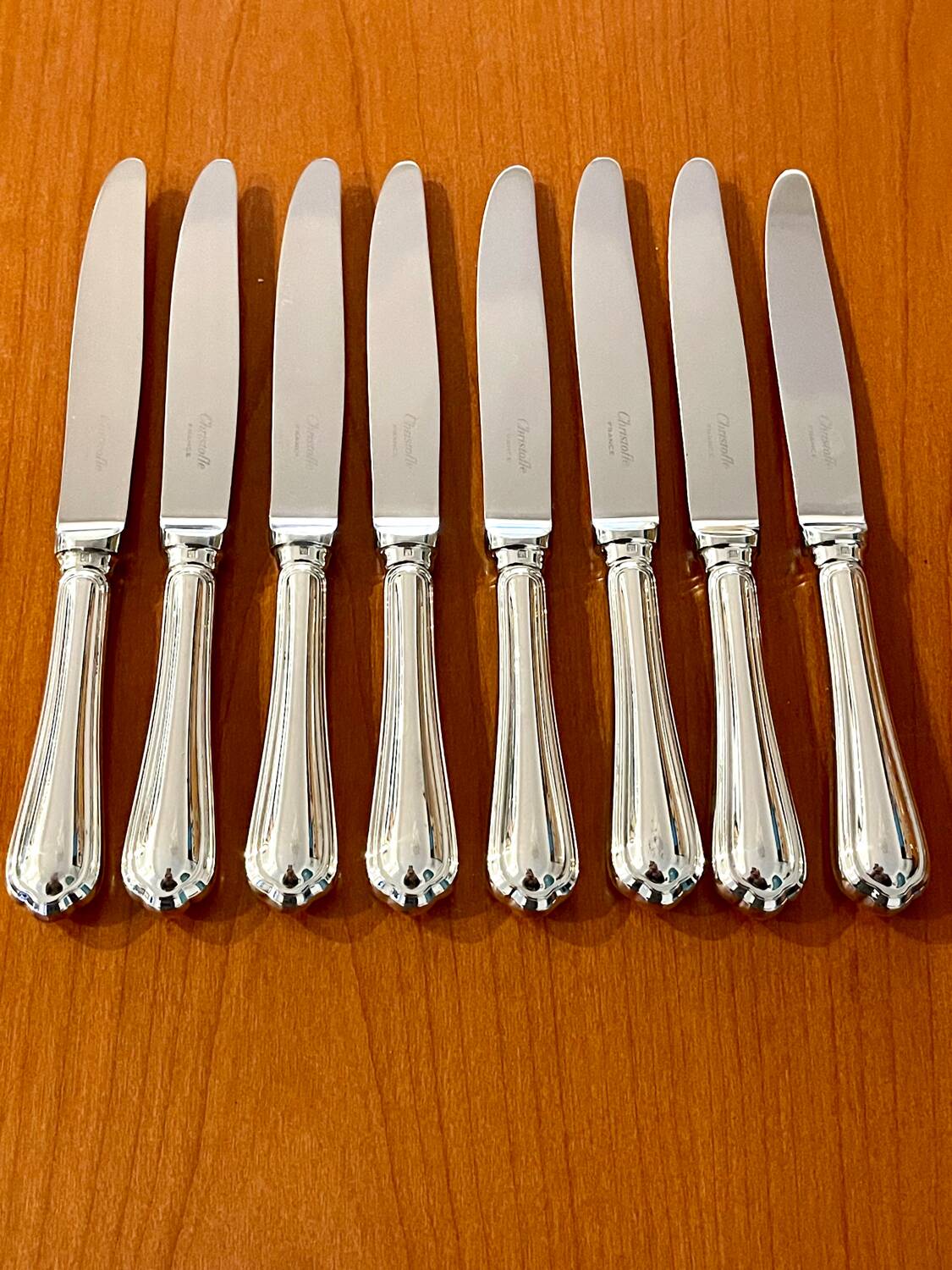 Christofle spatours 8 dessert knives 19.5 cm very good condition