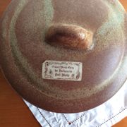 Pot with lid e-mail old sandstone of Vallauris - handmade