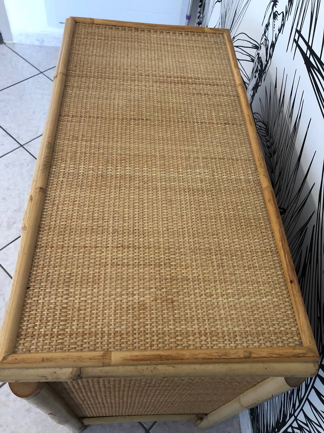 Commode bambou et rotin