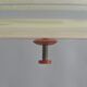 Suspension Art Déco en laiton blanc et verre - années 1930-1950