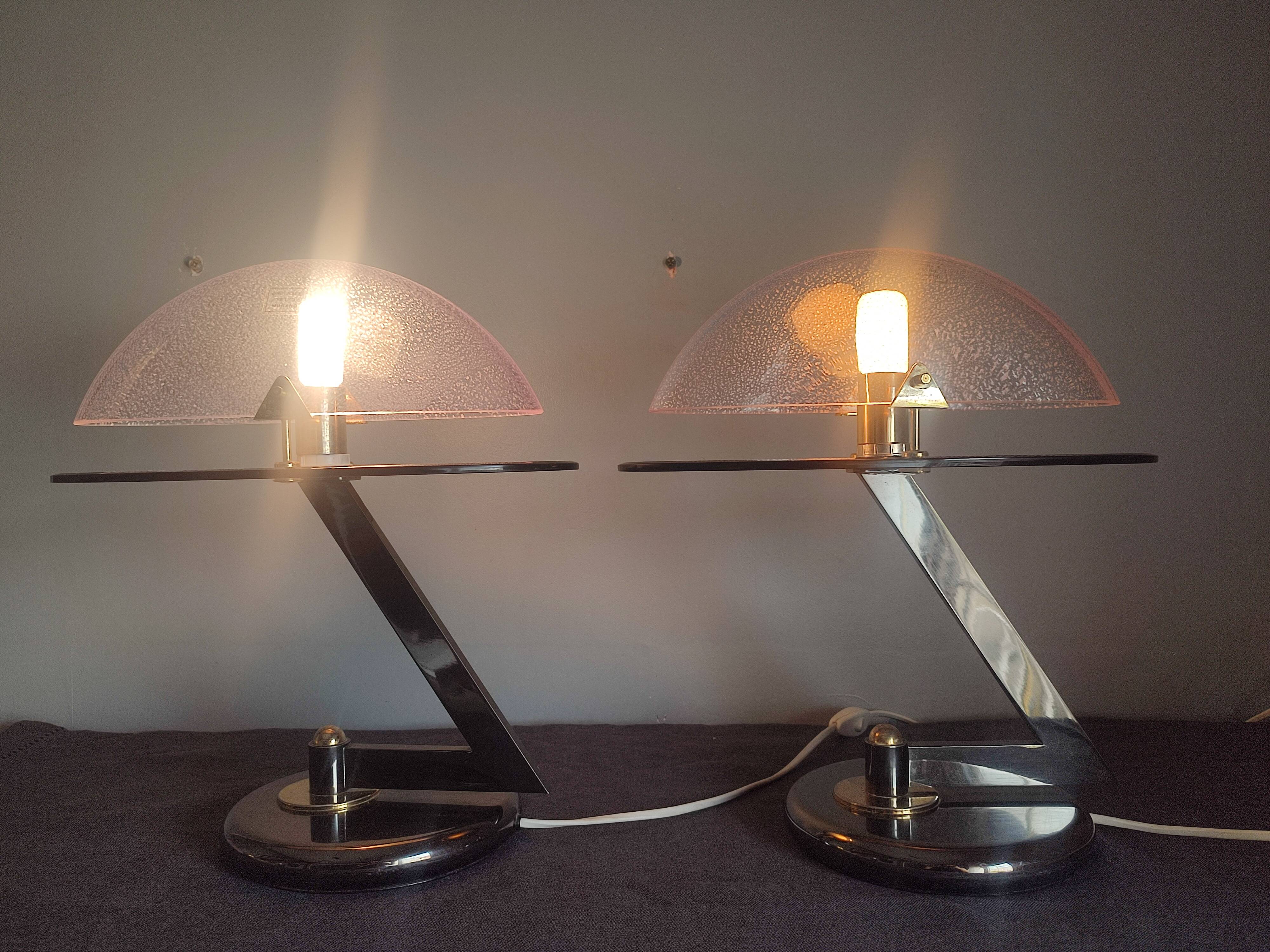 Lampes de table en verre Murano vintage