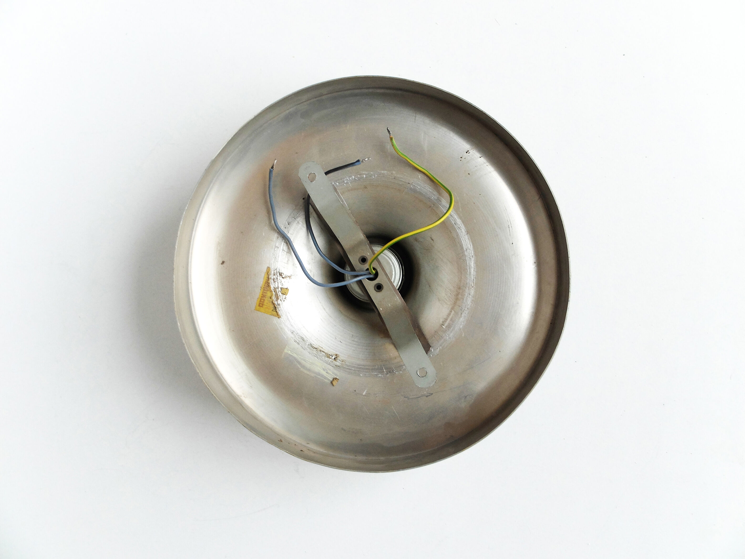 Wall lamp space age golden matte, Flush Light Gold, Germany 1960-70
