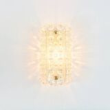 Pair Mid Century Scandinavian Glass & Brass Wall Lamps - C.Fagerlund, 1960s