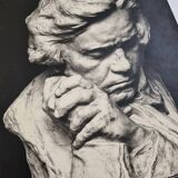 Old photograph by Eugène Fiorillo after Fix Masseau, bust of Beethoven, silver print