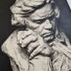 Old photograph by Eugène Fiorillo after Fix Masseau, bust of Beethoven, silver print