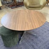 Coffee table bistro in walnut and steel foot