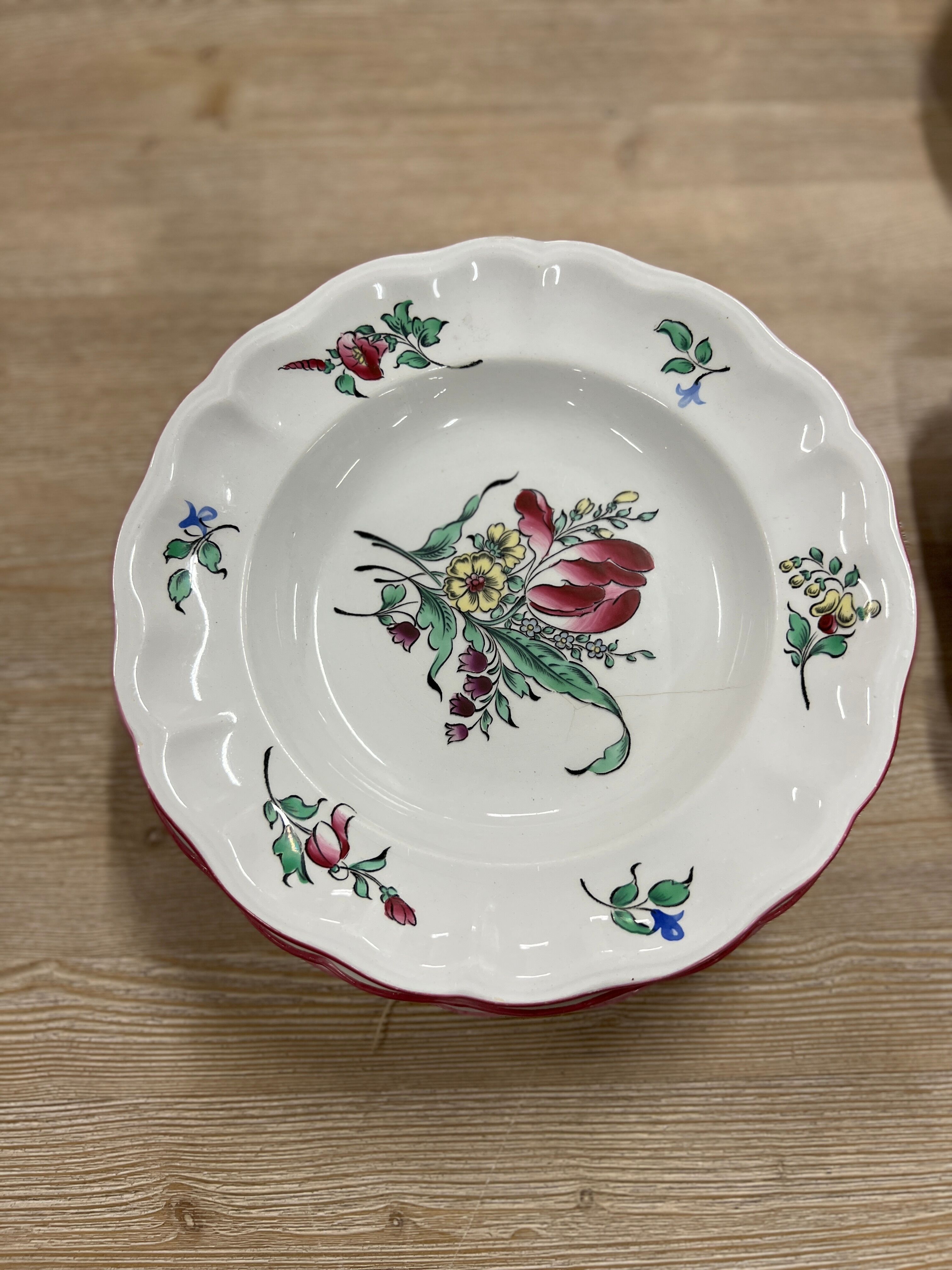 Service 36 pieces in half-porcelain of Luneville