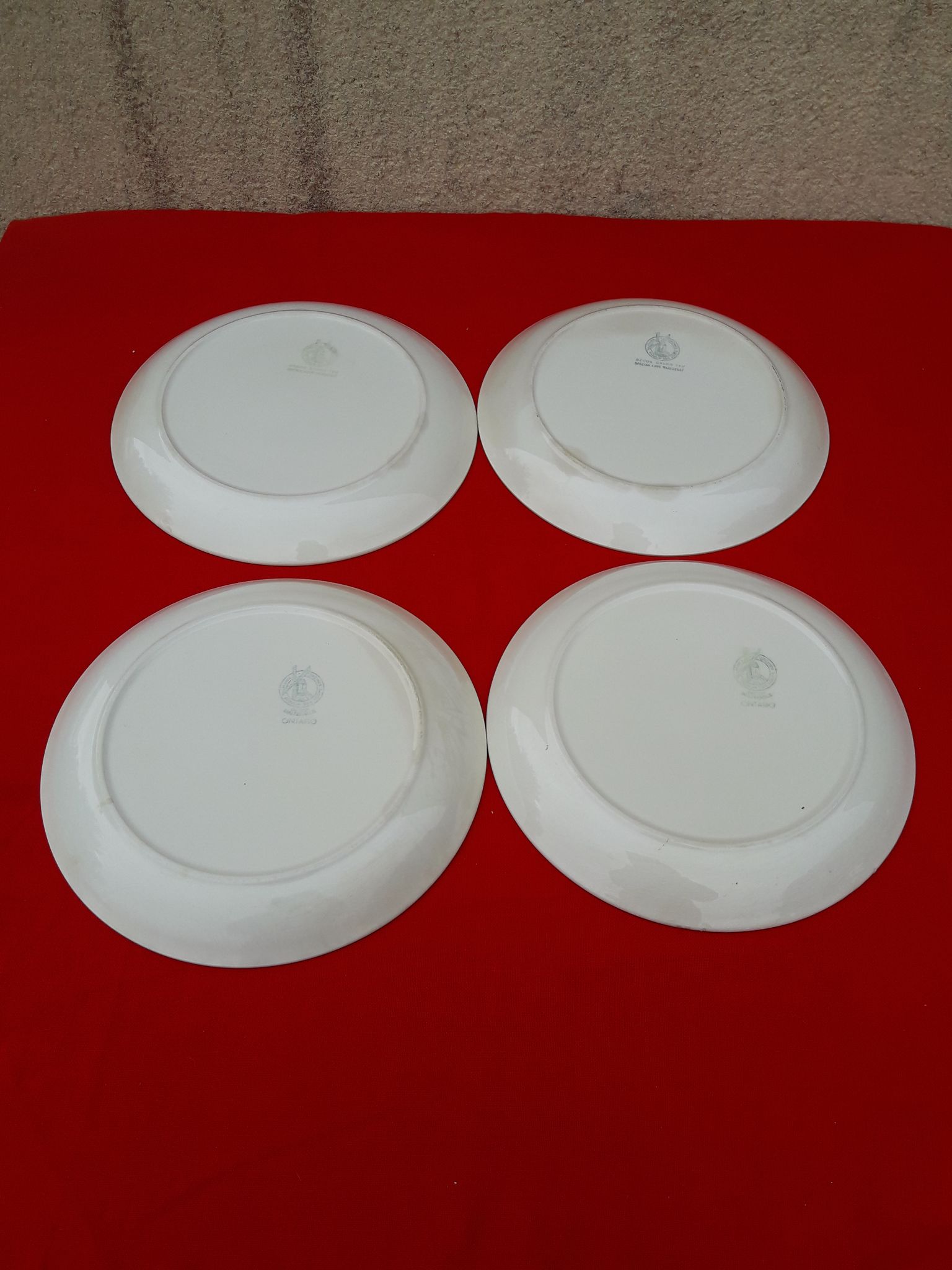 4 flat earthenware plates moulin des loups orchies model ontario diam 24 cm