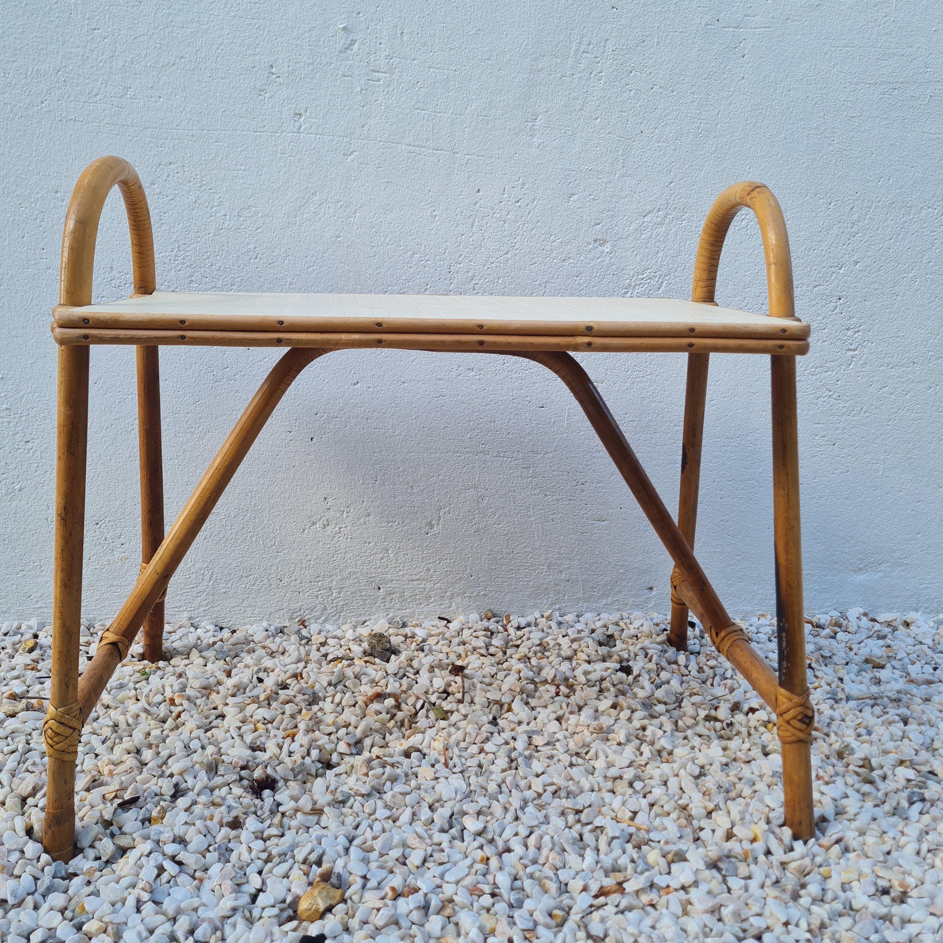 Vintage rattan bedside