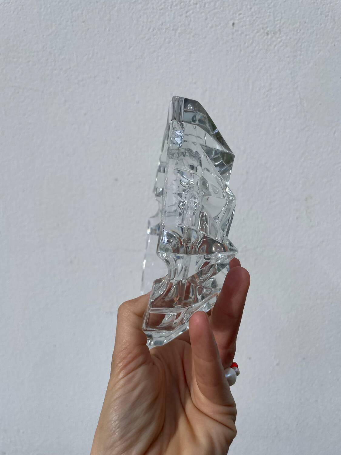 Clear cut glass ashtray 1970