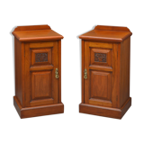 Pair of late victorian bedside cabinets in walnut