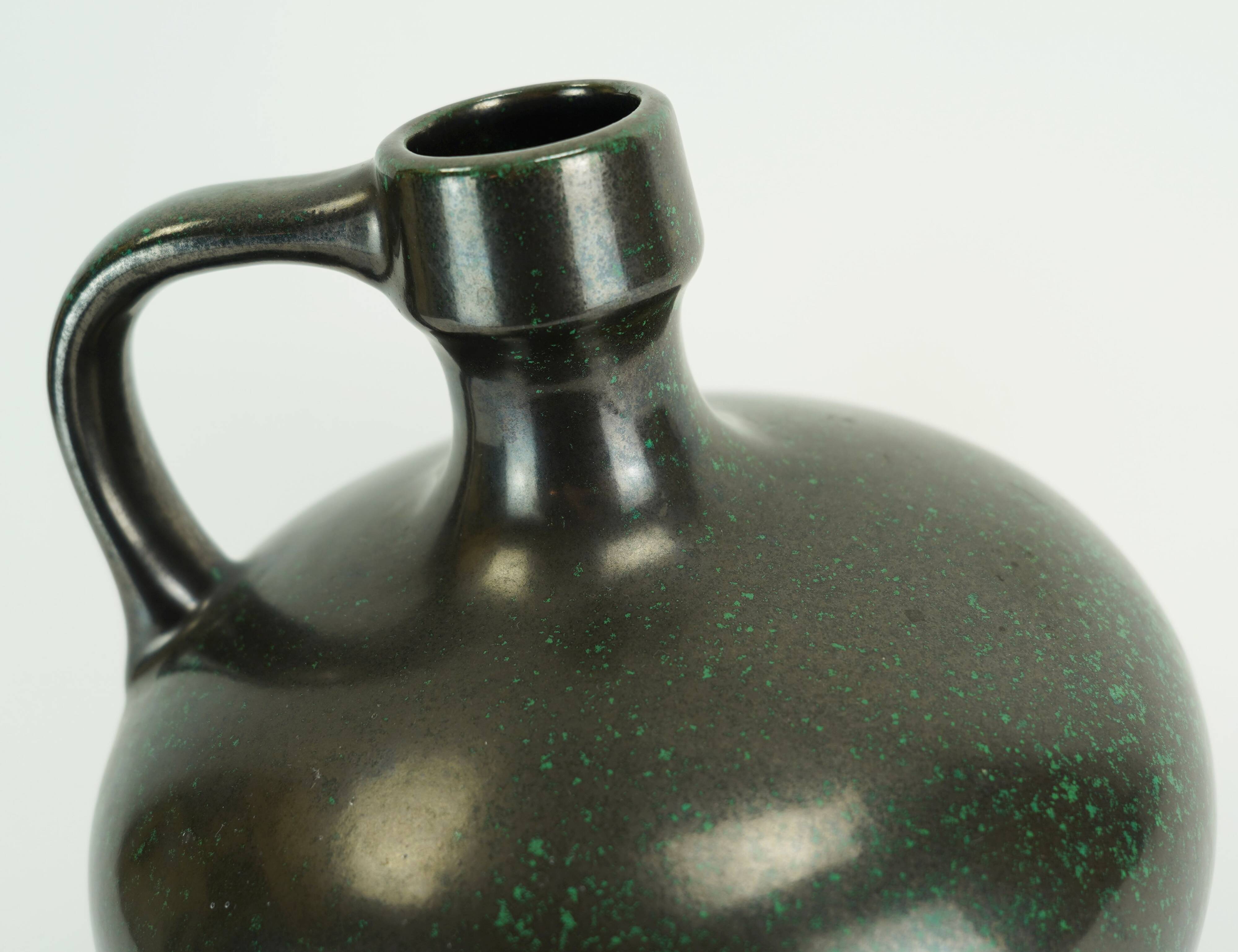 ruscha mid century VASE black and green kurt tschoerner model 340