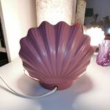 Ceramic shell lamp and opaline bead, saint-jacques, france, 1980