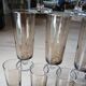 16 vintage smoked glass champagne flutes