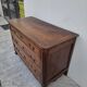 Louis XV style commode in solid walnut, 19th century rustic.