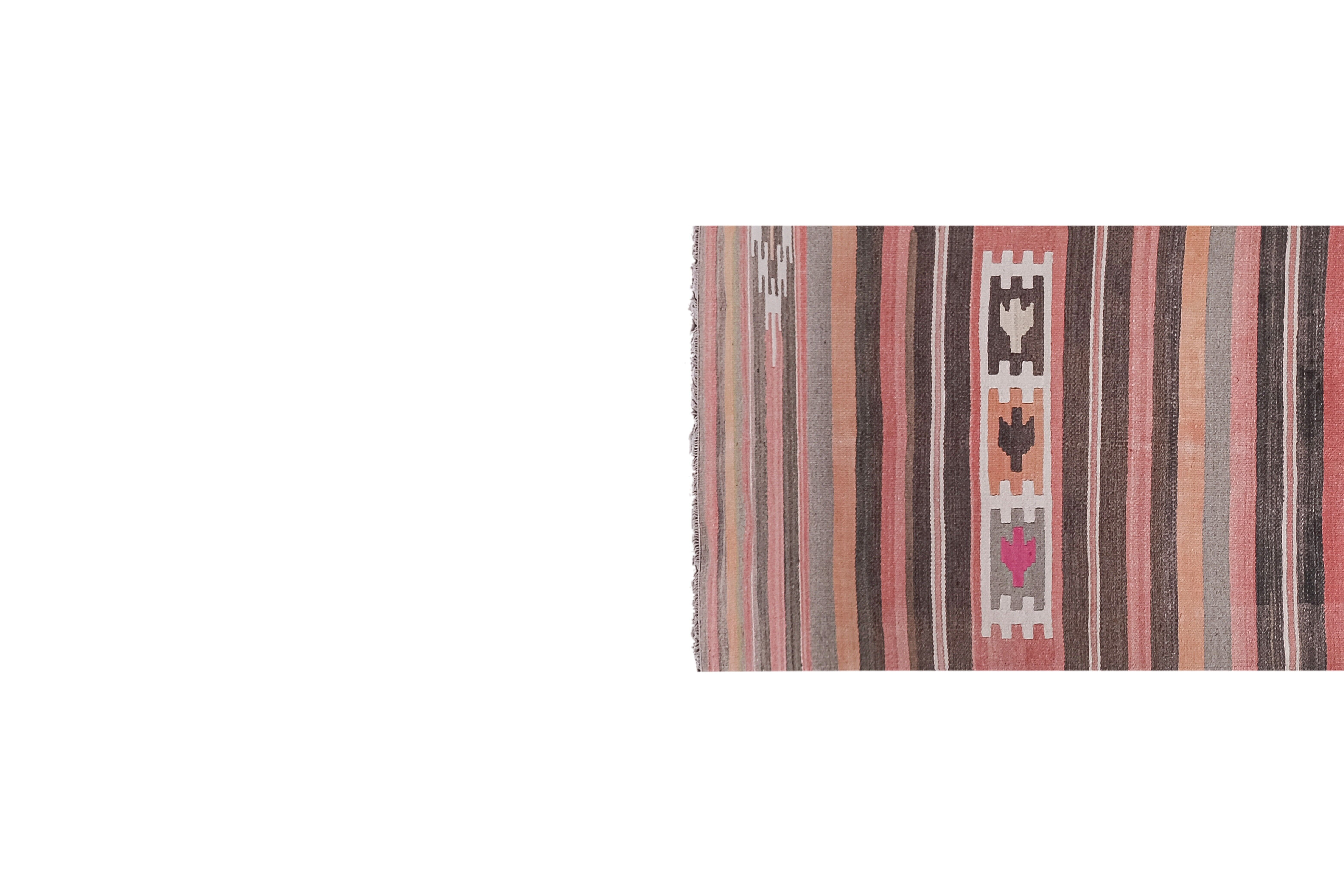 Vintage Turkish rug from Oushak, hand-woven 84x351 cm