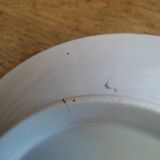 Plat présentoir gâteaux porcelaine bleu Sarreguemines