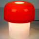Vintage space age red table lamp from Luigi Massoni for Guzzini, 1970s