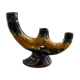 Vallauris black yellow ceramic candlestick