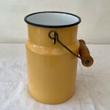 Vintage 1950 yellow enamelled milk pot
