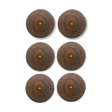 6 sous-verres en rotin tressé à la main – style ethnique naturel