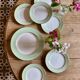 Vintage dessert service, one main course and 6 plates L'AMandinoise