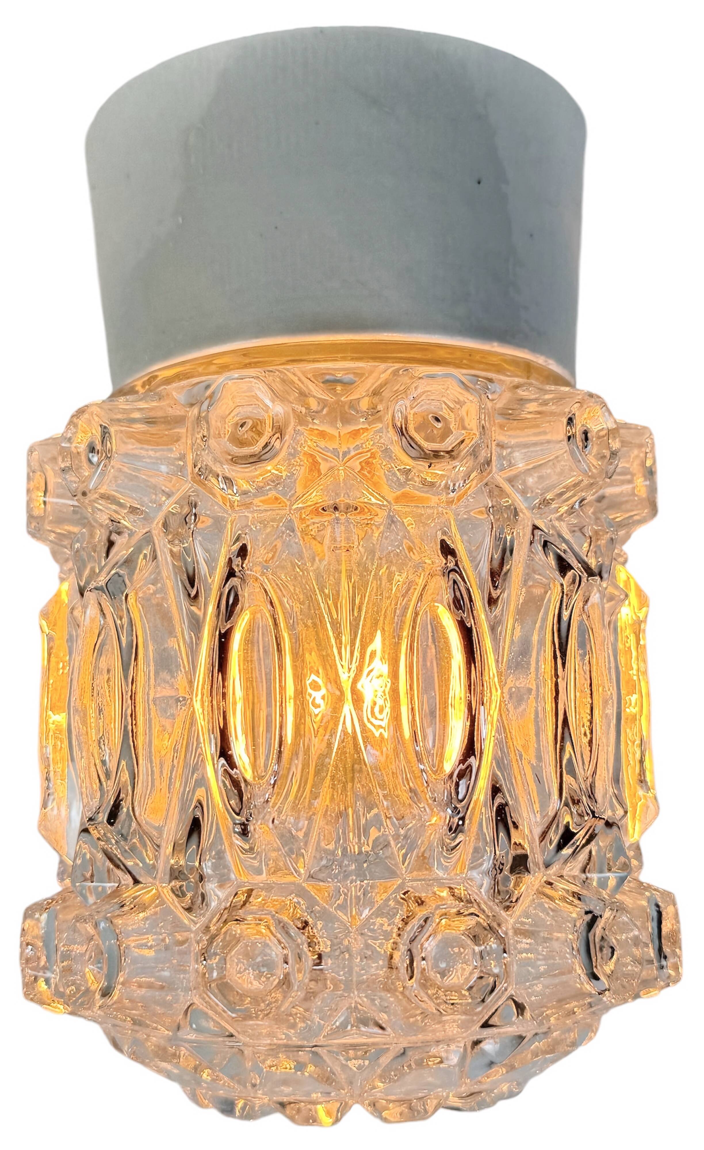 Vintage White Porcelain Ceiling Light, 1970s