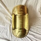 Vintage hammered brass log holder