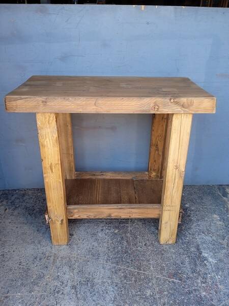 90cm old solid wood workbench
