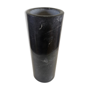 Vase cylindrique rouleau - marbre noir