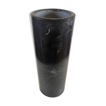 Vase cylindrique rouleau en marbre noir de Carrare