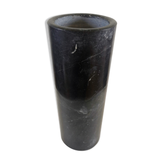 Vase cylindrique rouleau en marbre noir de Carrare