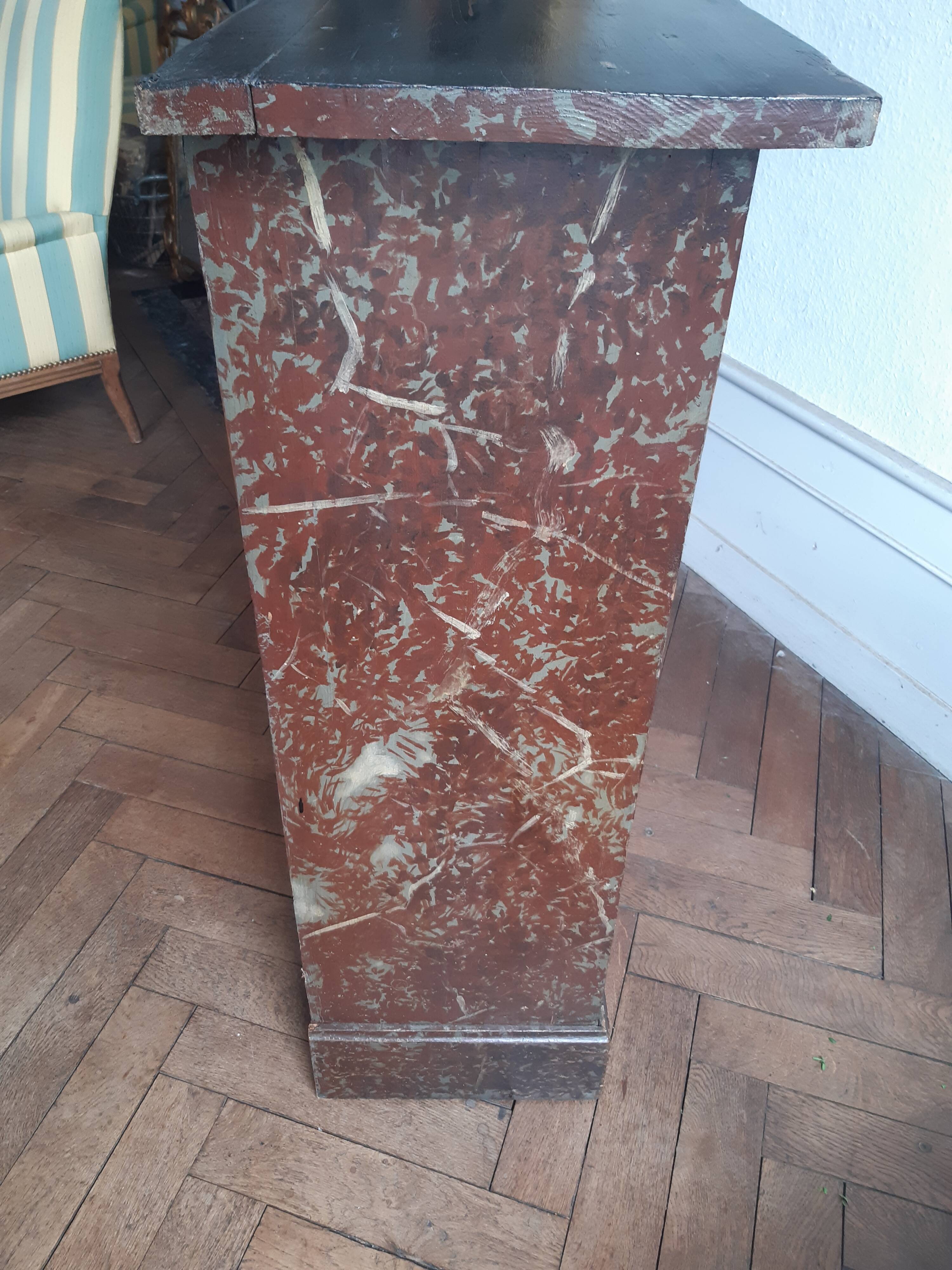 Shelf old mantelpiece faux marble circa 1900