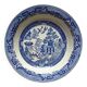 Hollow ironstone dish with blue Japanese decor