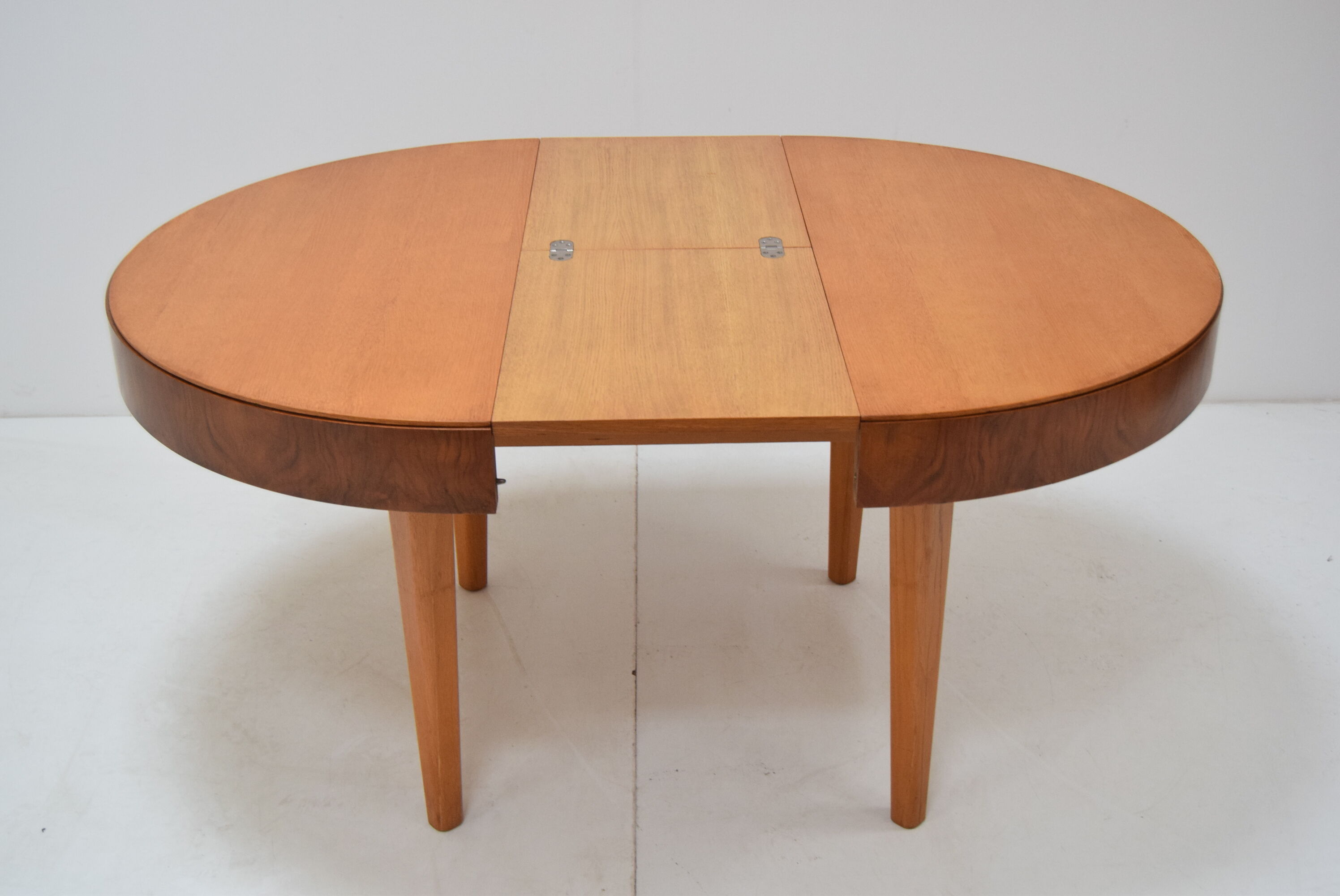 Mid-century  Round Folding dining table  by Jindrich Halabala ,Czechoslovakia,1950‘s.
