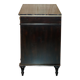 Contemporary Chinese buffet with a marble top and space for a mini-fridge.