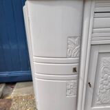 1930 Art Deco sideboard with floral motifs and marble top