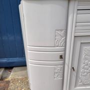 1930 Art Deco sideboard with floral motifs and marble top