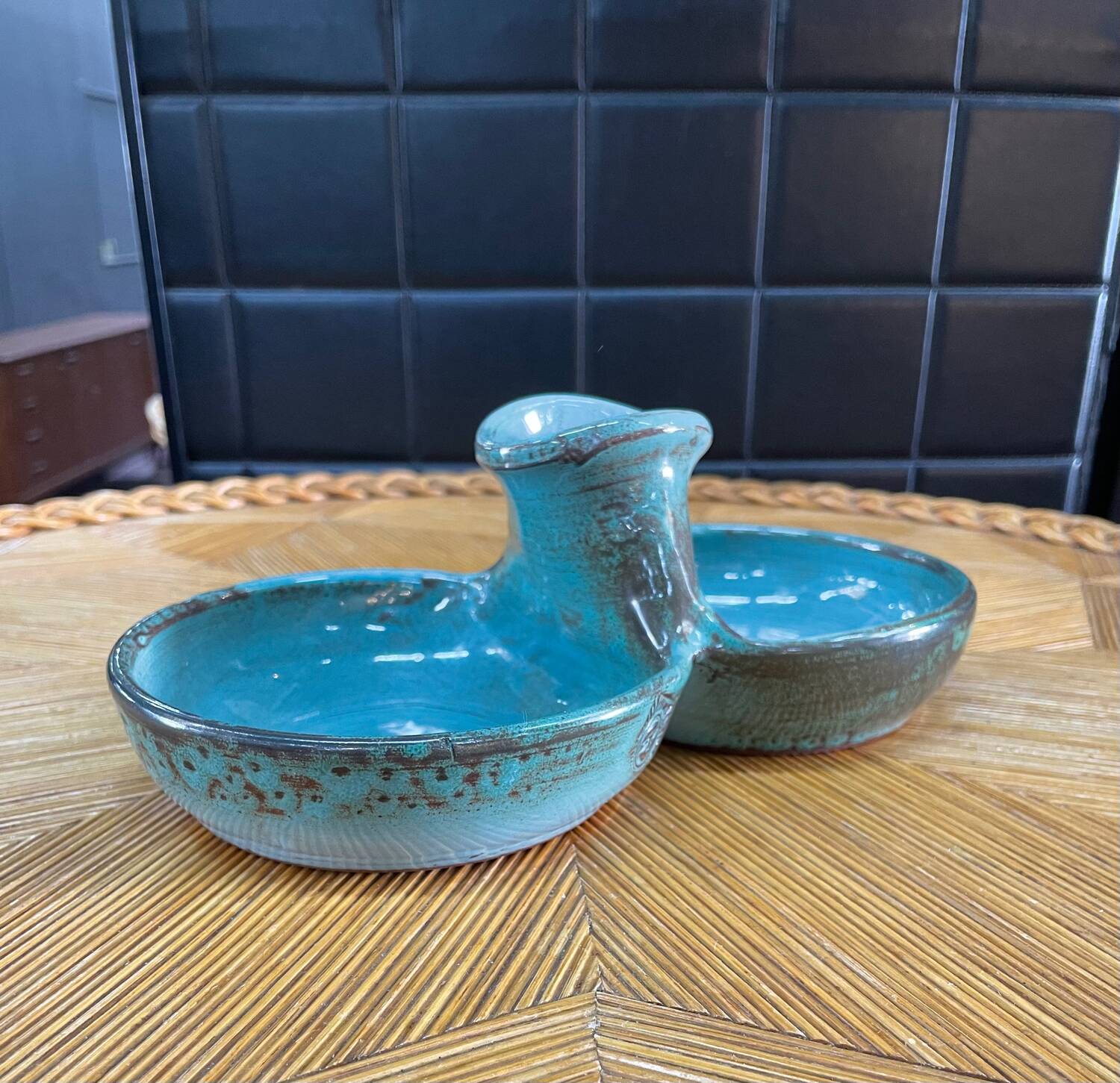 Double ceramic pocket tray