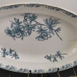 Old oval ceramic dish from Sarreguemines model Flora