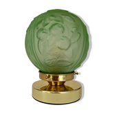 Vintage art deco globe table lamp in frosted glass