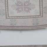 Decorative soft muted color turkish oushak rug, living room rug 5'11'' x 7'3''