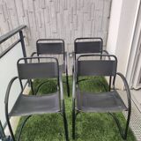 4 fauteuils noir mat vintage