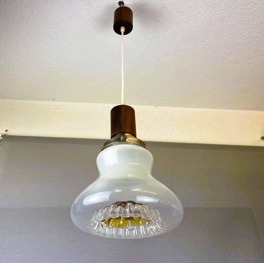 Mazzega style Art glass pear shaped hanging lamp 1970s