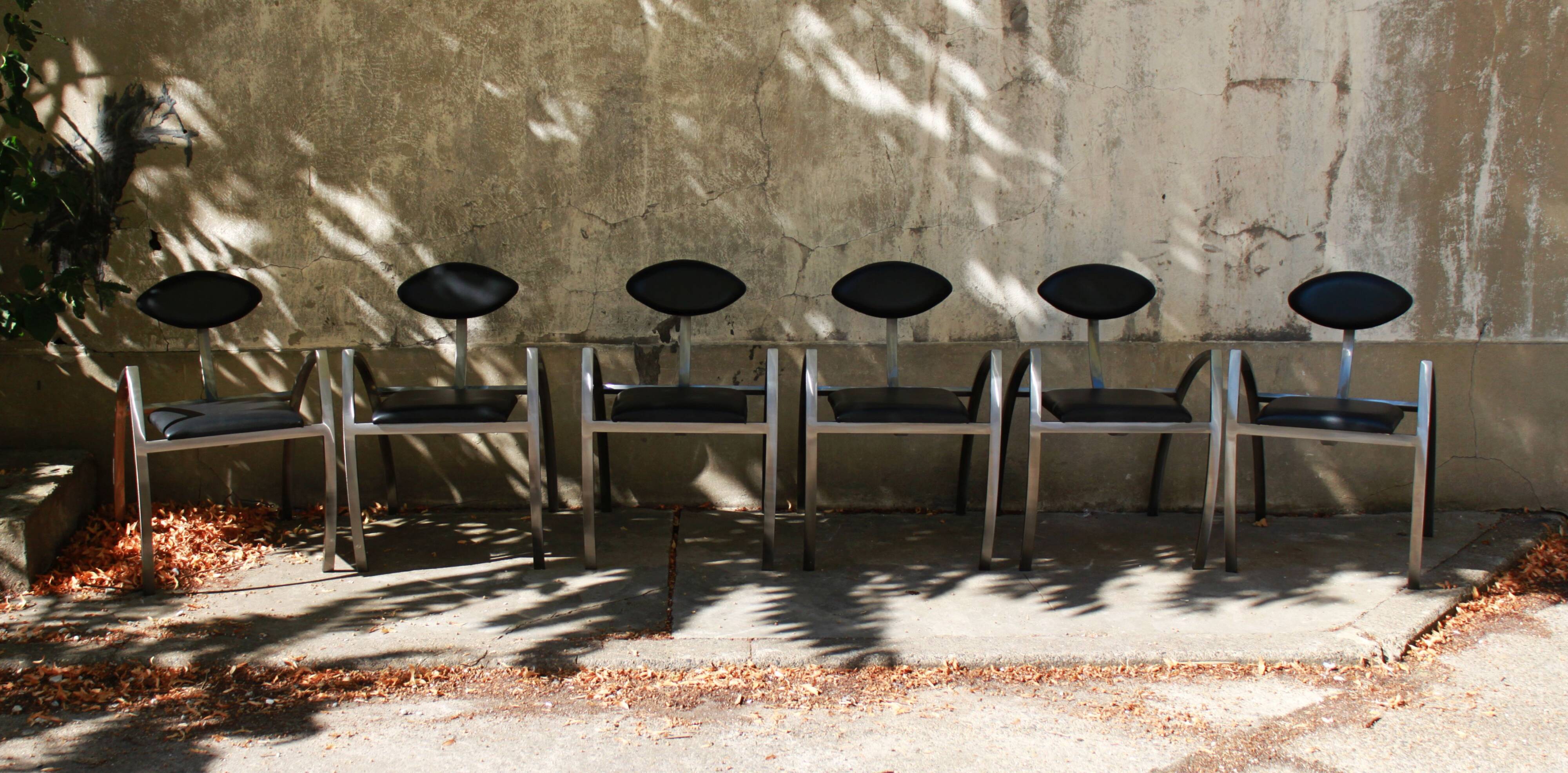 Set of 6 dining chairs by Kai Papritz, 90s.